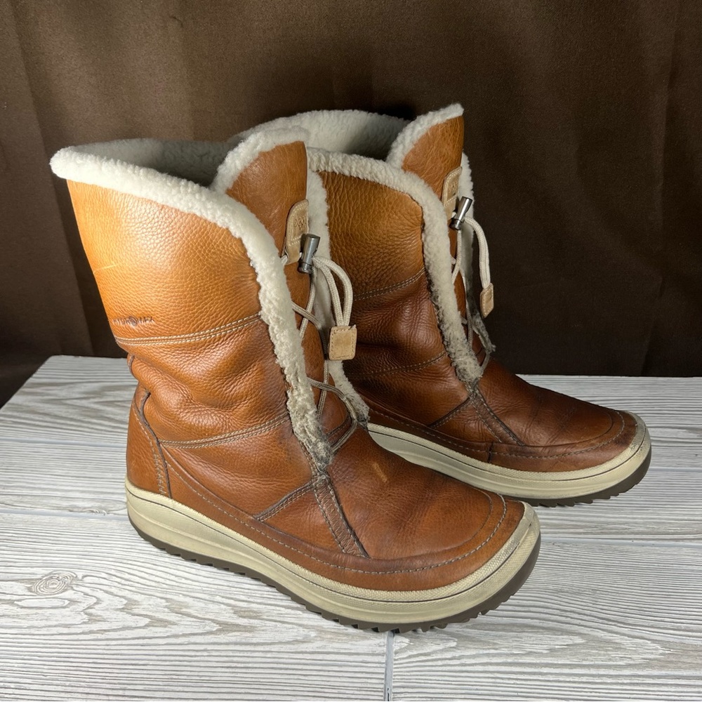 Ecco Brown Leather Hydromax Lined Winter Snow Boot - Women’s 9